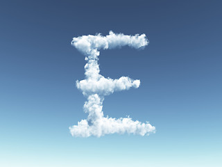 Image showing cloudy uppercase letter E