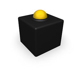 Image showing yellow ball on black cube