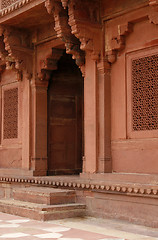 Image showing Temple with engraved walls in Fatehpur Sikri, India 