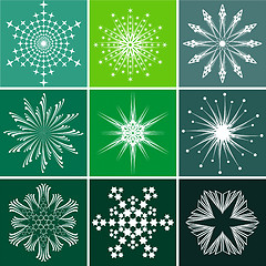 Image showing Set snowflakes