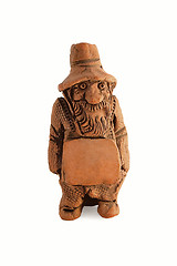 Image showing Clay figure of bearded old man with a tablet