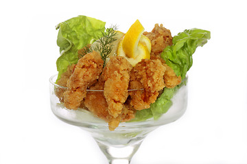 Image showing Deep fried Kings prawns