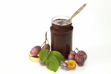 Image showing Plums and jam