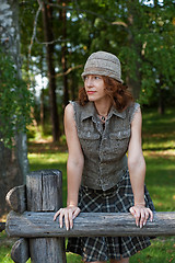 Image showing Woman with cap in nature