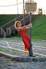 Image showing Women on the tram stop