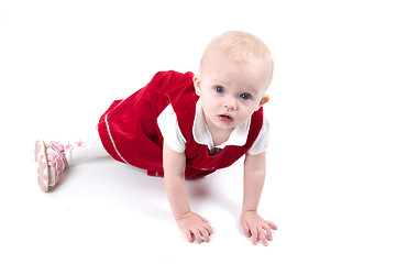 Image showing Little christmas baby girl