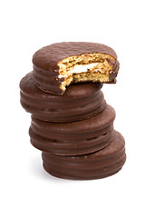 Image showing stack of chocolate cookies