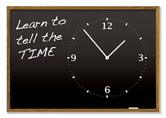 Image showing tell the time blackboard