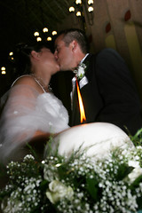 Image showing Kissing Bride and Groom