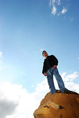 Image showing Man on top of the world