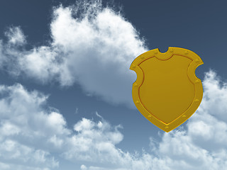 Image showing golden shield in the sky