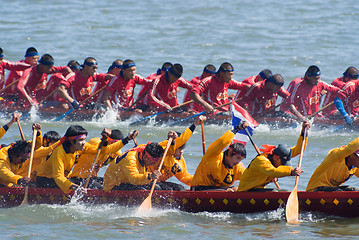 Image showing Longboat racing in Pattaya, Thailand