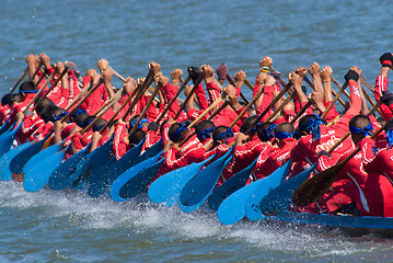 Image showing Longboat racing in Pattaya, Thailand