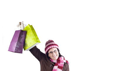 Image showing christmas shopping woman