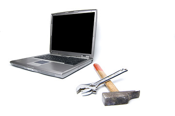 Image showing laptop and tools