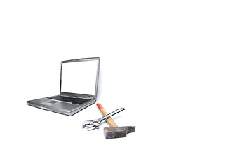 Image showing laptop and tools