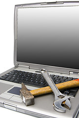 Image showing laptop and tools