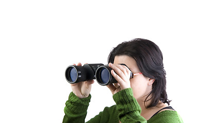 Image showing isolated girl searching for business