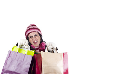 Image showing christmas shopping woman