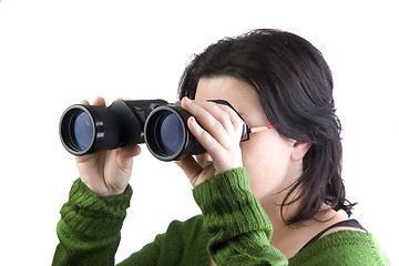 Image showing isolated girl searching for business