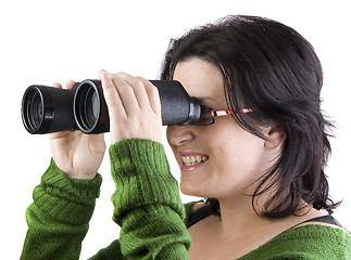 Image showing isolated girl searching for business