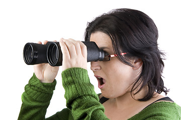 Image showing isolated girl searching for business