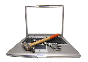 Image showing laptop and tools