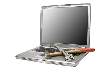 Image showing laptop and tools