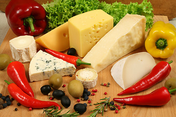 Image showing Variety of cheese