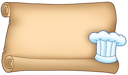 Image showing Scroll with chefs hat 1