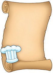 Image showing Scroll with chefs hat 2