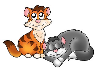 Image showing Two cute cats