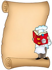 Image showing Parchment with chef and book