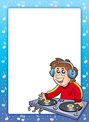 Image showing Music frame with cartoon DJ boy