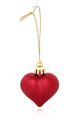 Image showing Red Heart Bauble