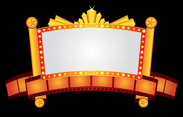 Image showing Gold cinema neon