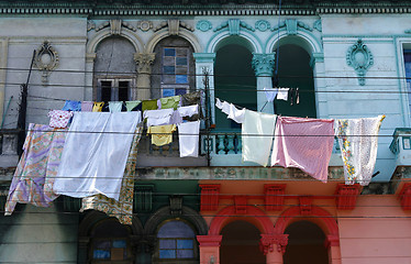 Image showing Old half-renovated colonial building in Havana, Cuba