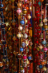 Image showing Bundle of colorful beads on a string