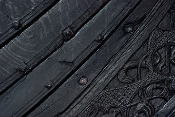 Image showing Detail of viking ship