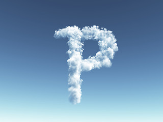 Image showing cloudy letter P