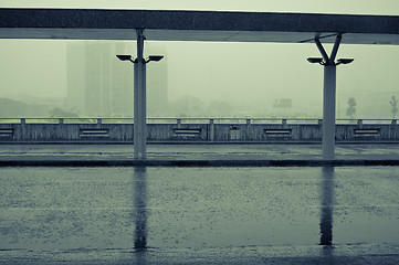 Image showing Rainy day in the city airport