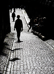 Image showing silhouettes on street
