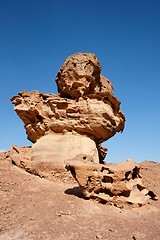 Image showing Scenic orange rock in shape of mushroom in the desert