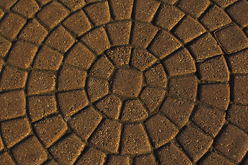 Image showing Circular cobbled paving