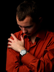 Image showing Young man thinking