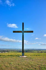 Image showing cross of christ in field