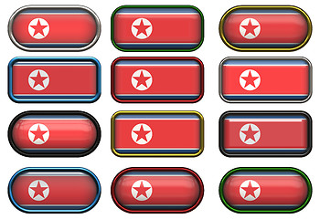 Image showing twelve buttons of the Flag of North Korea