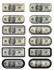 Image showing one hundred dollar note buttons