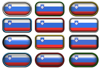 Image showing twelve buttons of the Flag of Slovenia