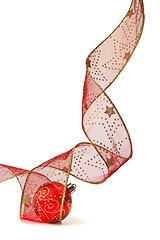 Image showing Bauble and Christmas Ribbon